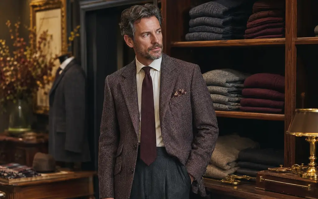 Heritage tweed jacket with classic wool trousers
